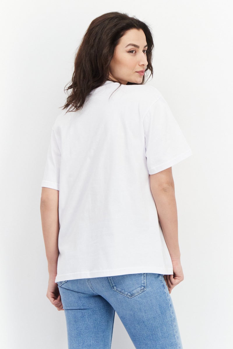 Marilyn Monroe Women Crew Neck Short Sleeve Graphic T-shirt, White - Image 4